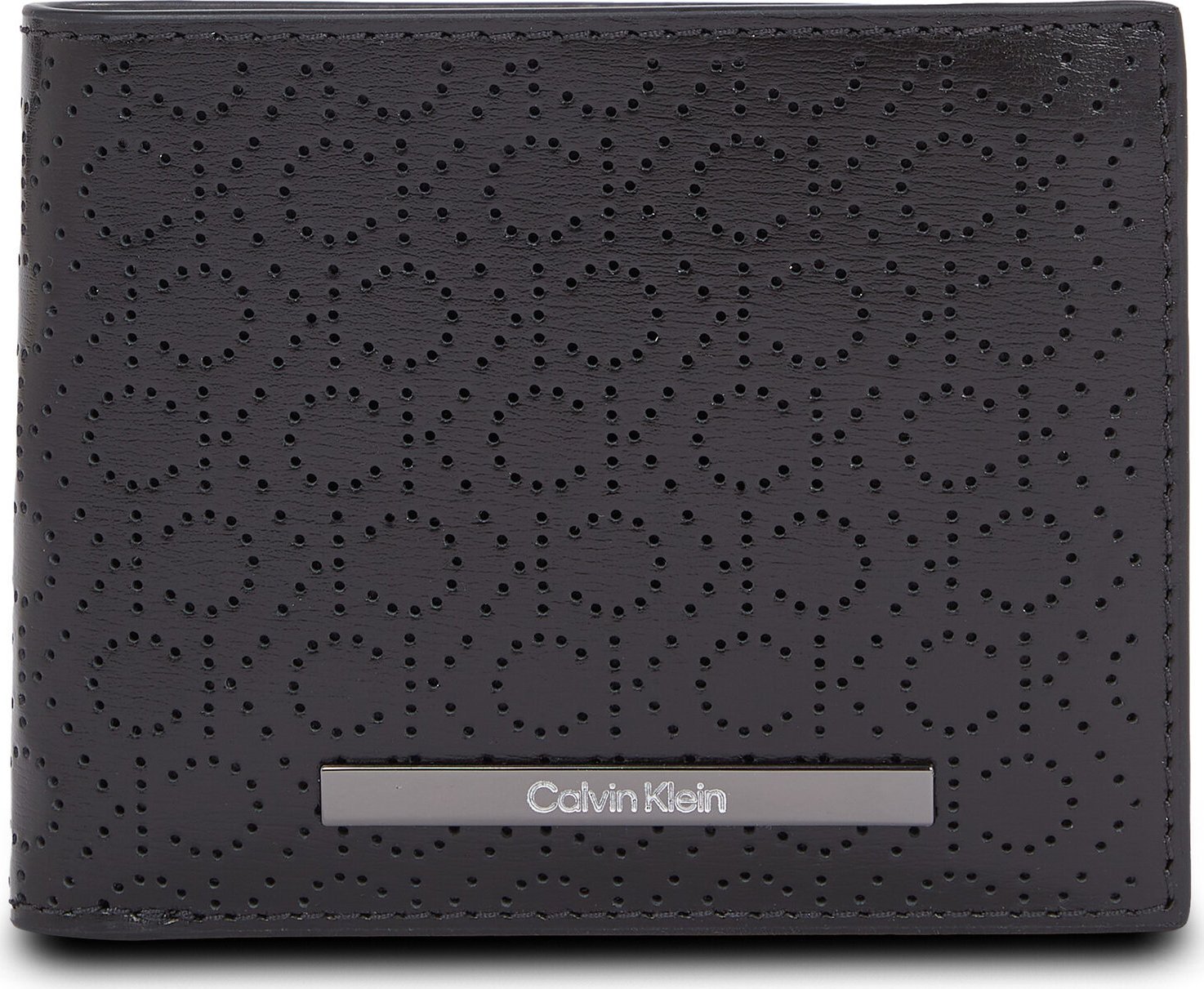 Velká pánská peněženka Calvin Klein Modern Bar Bifold 6Cc W/Bill K50K511834 Ck Mono Perf Black 0GK