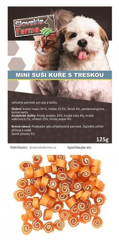 Mini suši kuře s treskou 125g