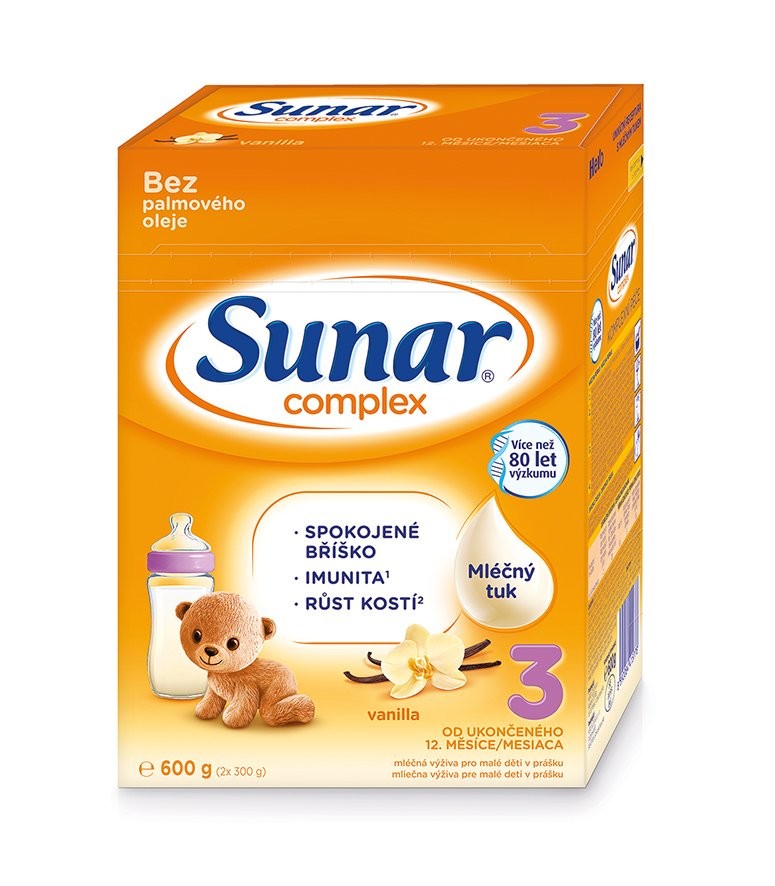 Sunar Complex 3 batolecí mléko vanilka 8 x 600 g