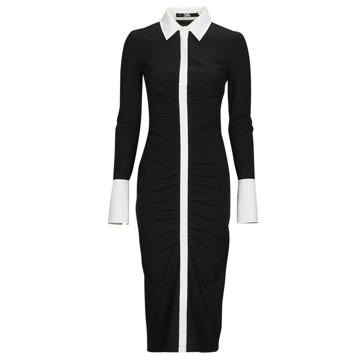 Karl Lagerfeld  LSLV POLO DRESS  Černá