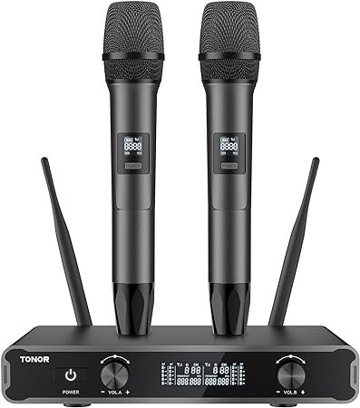 Tonor Bezdrátový Mikrofon TW-450 2KS, Dosah 60M. Kovová Šedá