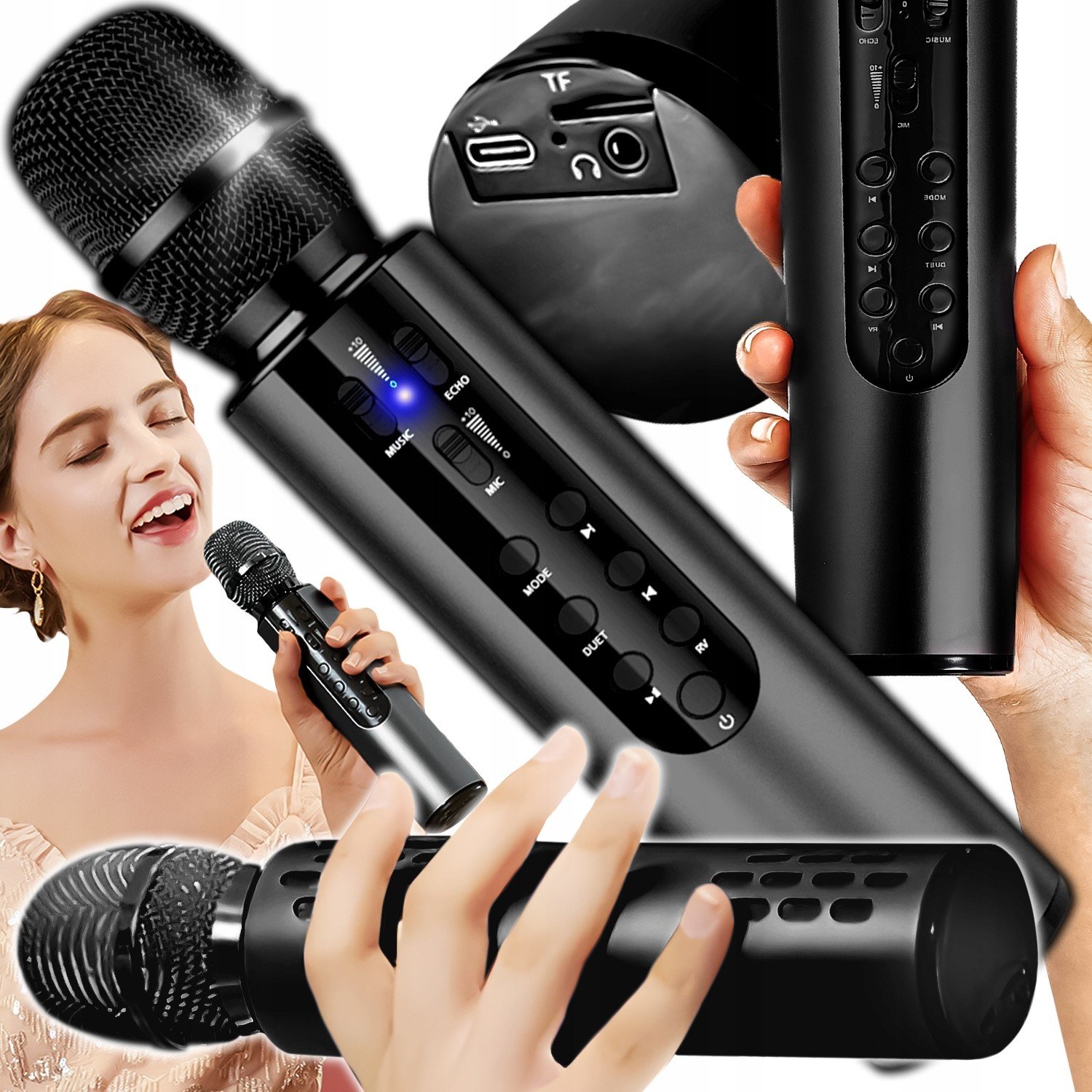 Bezdrátový mikrofon Karaoke reproduktor 10W Bluetooth 2000mAh Vysoká kvalita