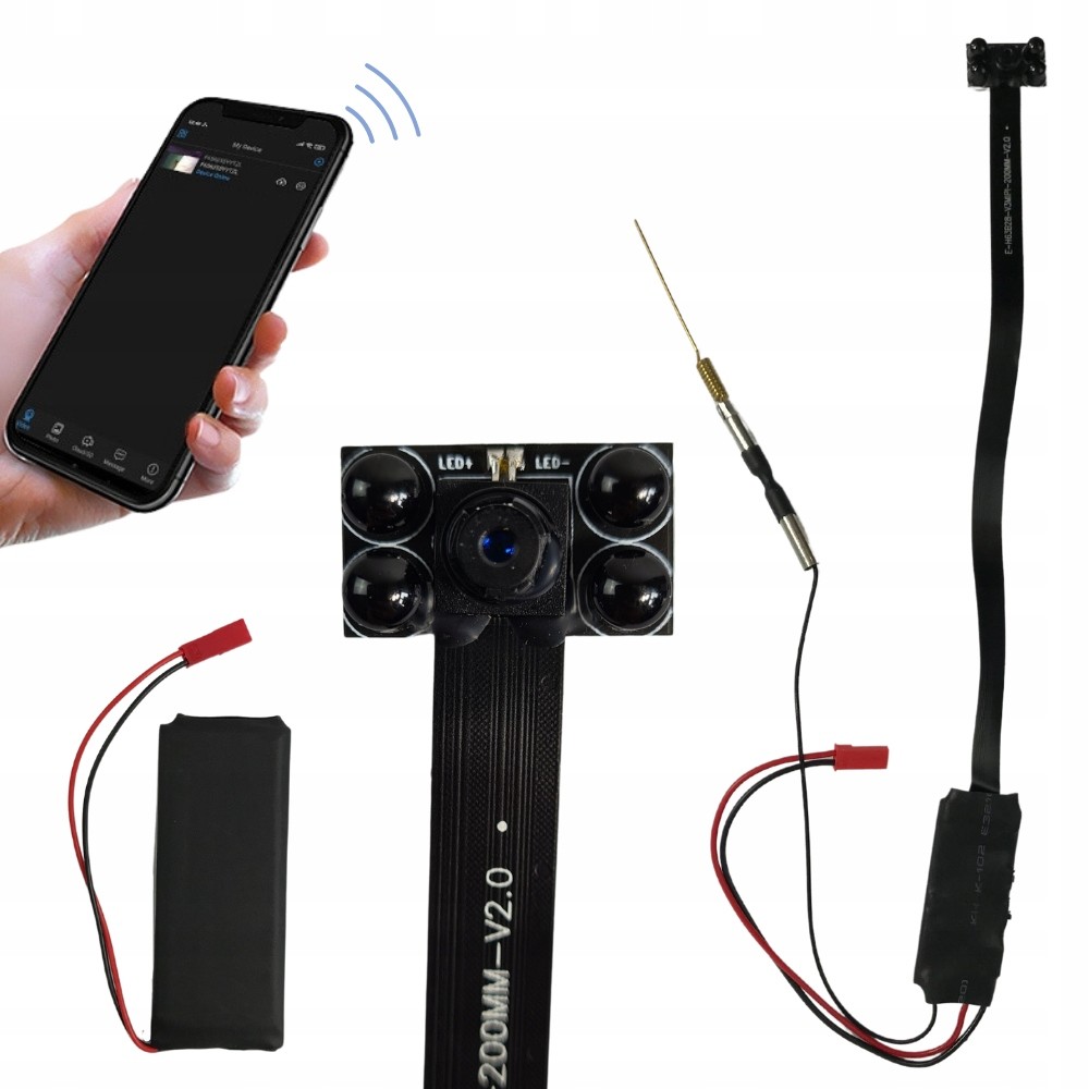 Mini Špionážní Kamera Pro Skrytí Wifi Detekce Pohybu Diody Ir Noční Režim