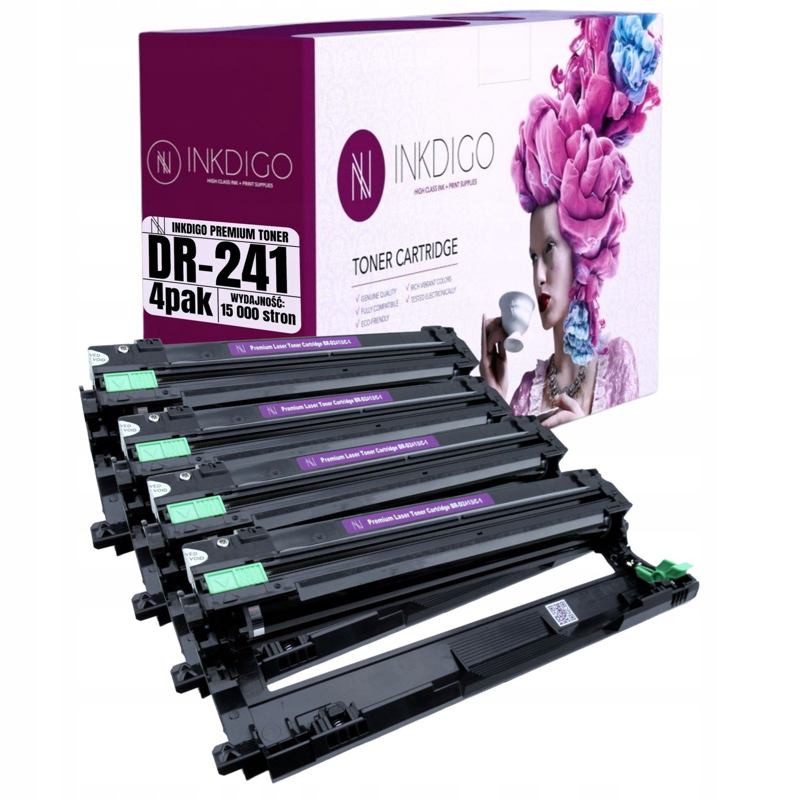 Sada 4 Náhradních Bicích DR241 Pro Brother DCP-9015CDW DCP-9020CDW