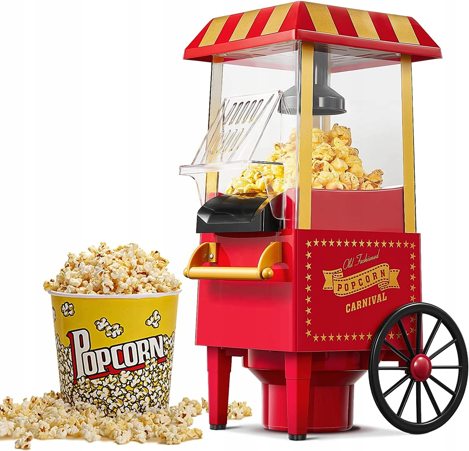 Popcornovač retro kočárek Aicook BJX-B009 červený 1200 W