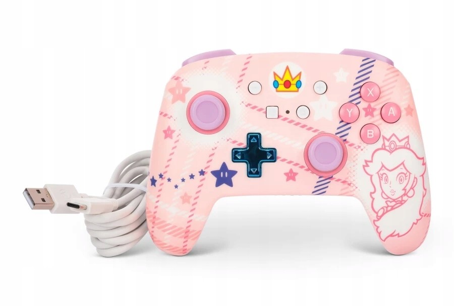 Powera Switch Bezdrátový Ovladač Enhanced Princess Peach Plaid