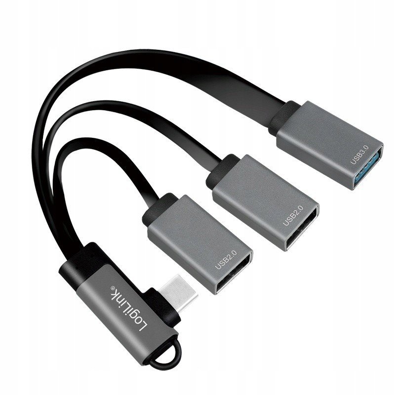 Hub Usb 3.2, Usb-c/m 90, až 3xUSB-A/F, 0,15 m