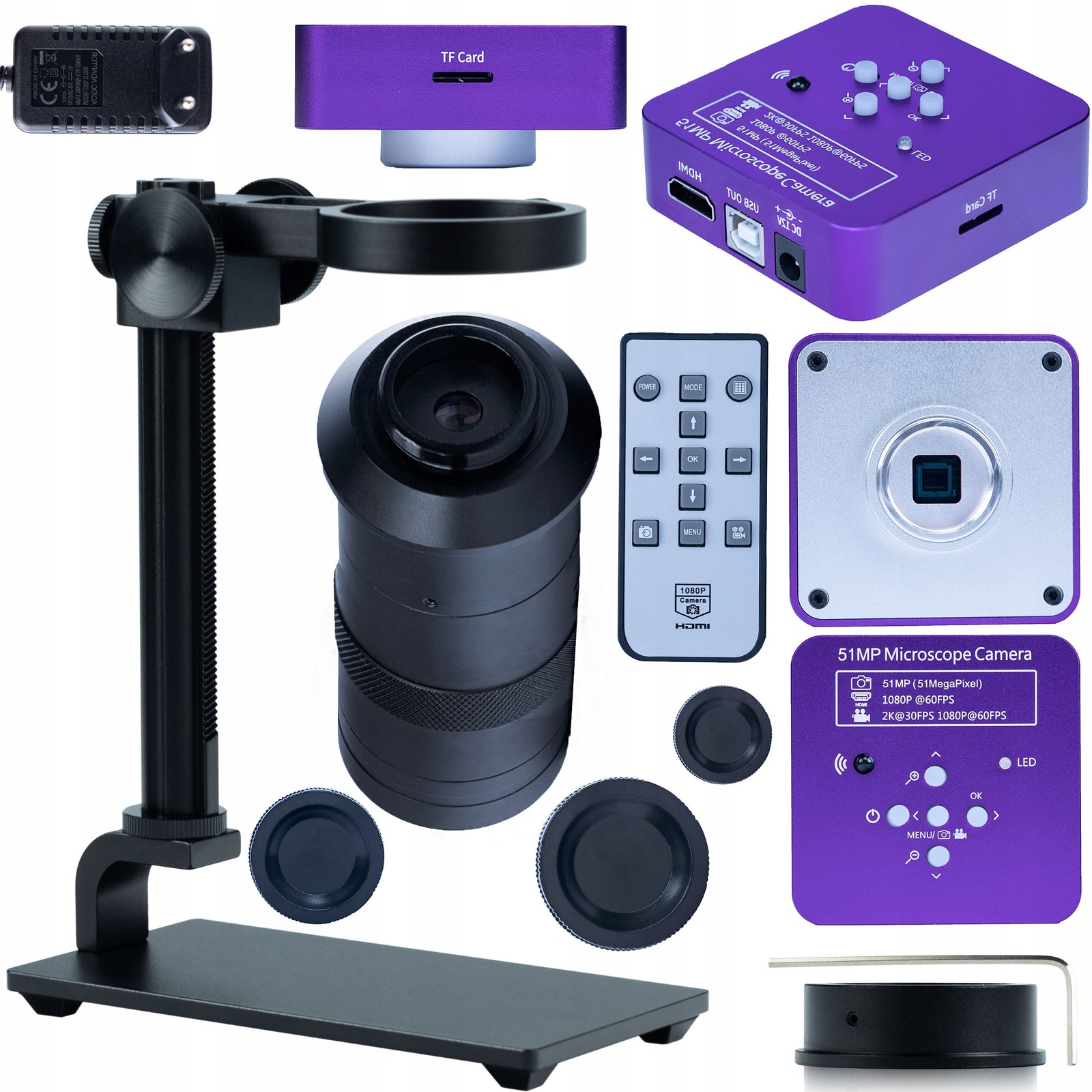 Digitální Mikroskop S Kamerou Puppis Pink Pro 51MP Platformou A Objektivem 3V1
