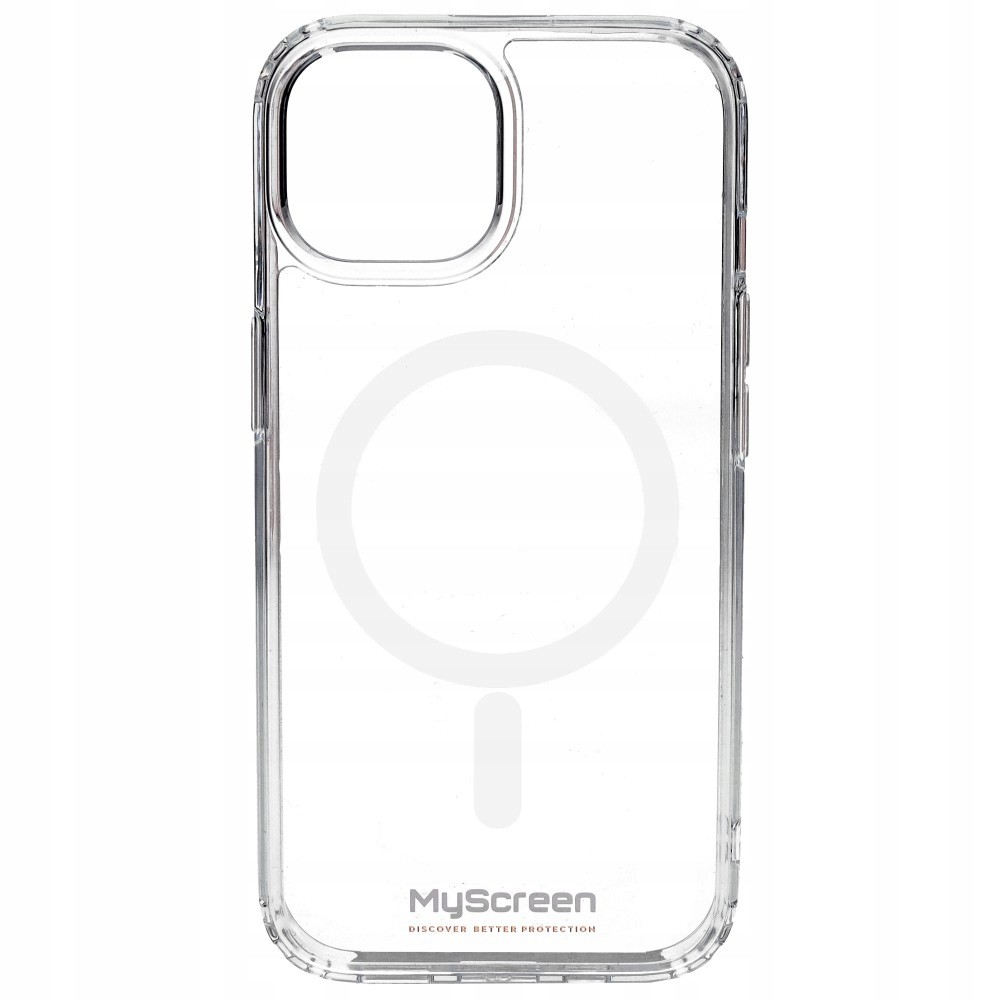 Pevné pouzdro MyScreen Case s MagSafe pro iPhone 15, transparentní zadní kryt krytu