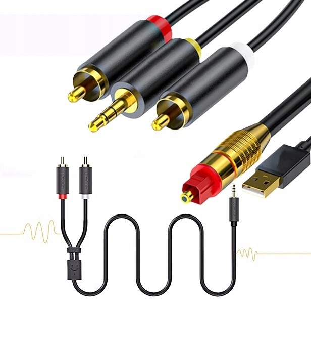 Kabel Adaptér Z Minijacku Aux 3,5 MM Na 2X Rca Cinch 3M Pro Různá Zařízení