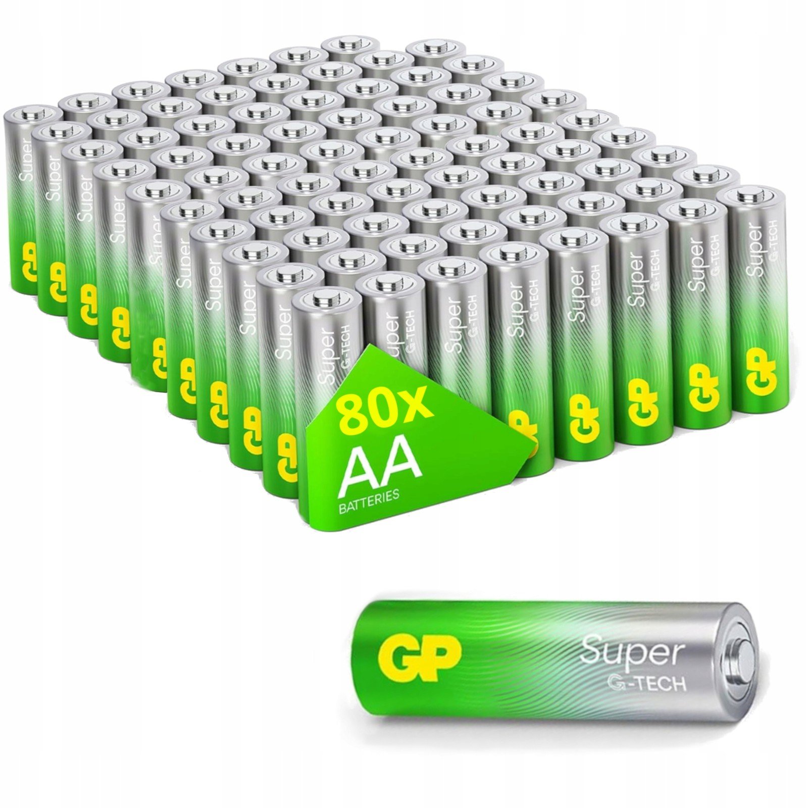 80x Silná Alkalická Baterie Gp R6 LR6 Aa Palushki Set Bateri