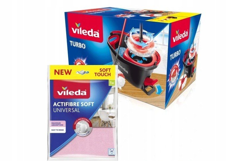 Sada rotačních mopů Vileda Turbo Easy Clean Utěrka Actifibre Soft 32x27