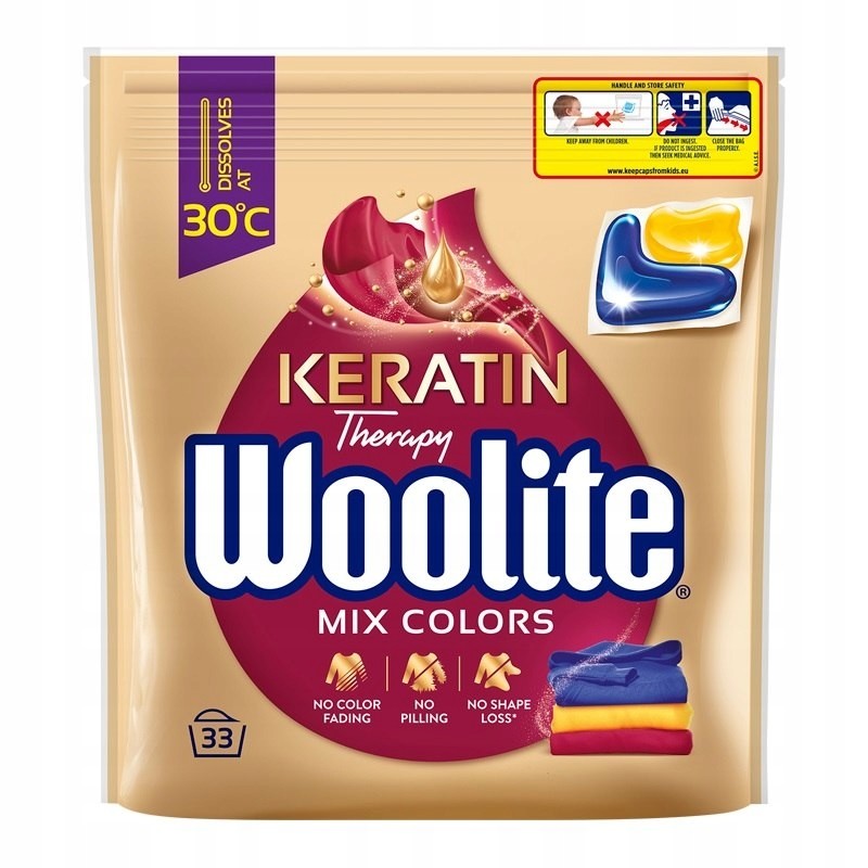 Woolite Color Protection prací kapsle s keratinem Mix Colors 33 ks