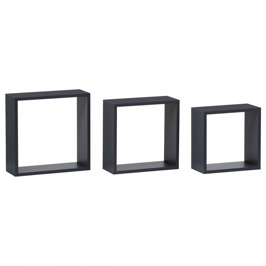 Autronic Nástěnná polička, sada 3 ks P-008 GREY2 - šedá matná