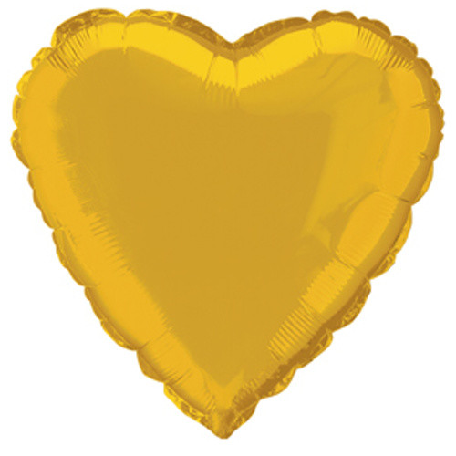 Balónek Srdce fóliový zlaté 46,7 cm
