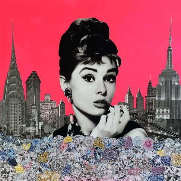 Storno, Anne Storno, Anne - Obrazová reprodukce Audrey Hepburn, 2015,, (40 x 40 cm)