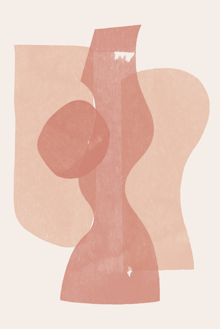 THE MIUUS STUDIO Ilustrace Peach Paper Cut Composition No.1, THE MIUUS STUDIO, (26.7 x 40 cm)