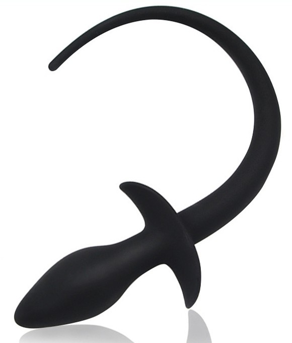 Anální kolík - psí ocásek KP černý (7,5 x 3 cm)