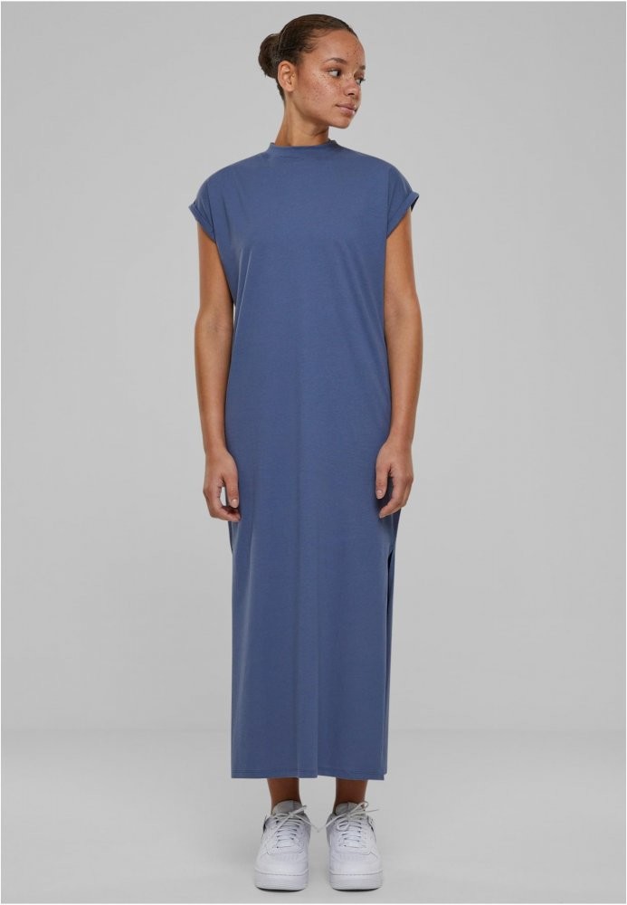 Ladies Long Extended Shoulder Dress - vintageblue 3XL