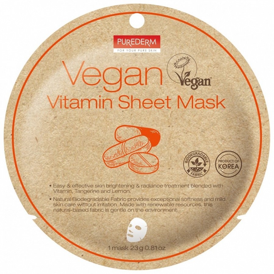 Purederm Vegan Vitamin Sheet Mask Maska Na ObliÄŤej 23 g
