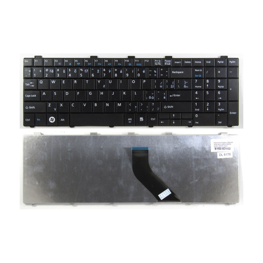 česká klávesnice Fujitsu Lifebook A512 A530 A531 AH512 AH530 AH531 NH751 černá UK/CZ/SK dotisk