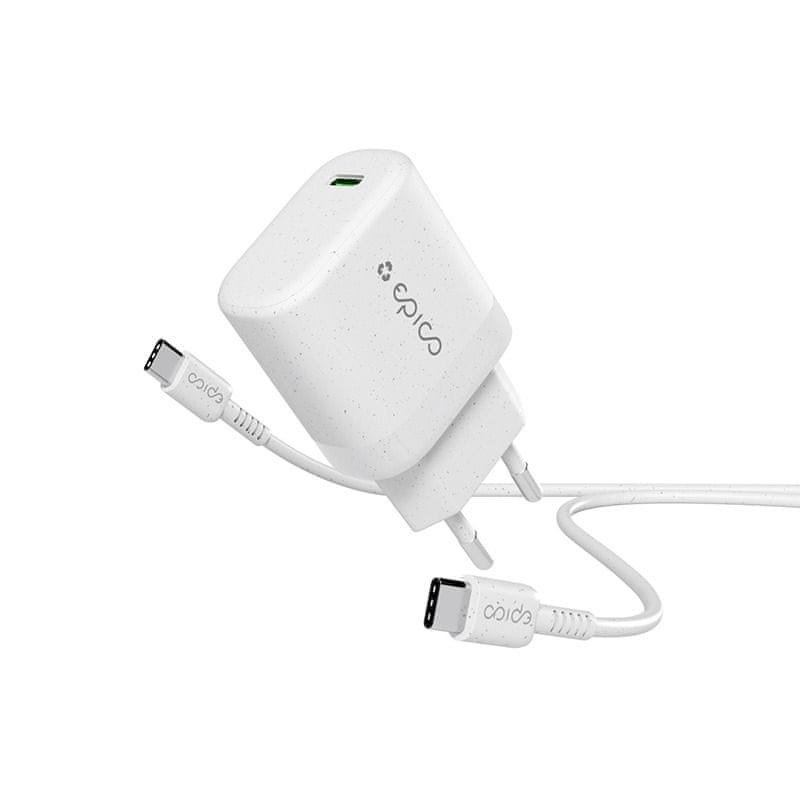 EPICO Resolve 30W GaN síťová nabíječka s 1.2m USB-C kabelem 9915101100183 - bílá