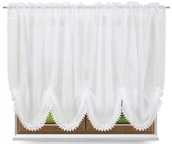 Hotová voálová záclona s krajkou bílá