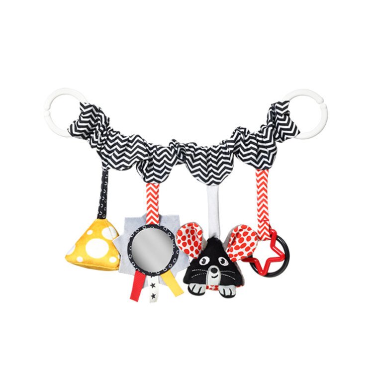 BABYONO Hračka závěsná multifunkční Cheese and Skip