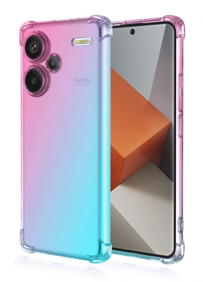 Kryt TopQ Xiaomi Redmi Note 13 Pro+ 5G Shock duhový mentolovo-růžový 118193