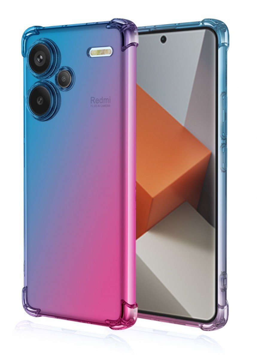 Kryt TopQ Xiaomi Redmi Note 13 Pro+ 5G Shock duhový modro-růžový 118186