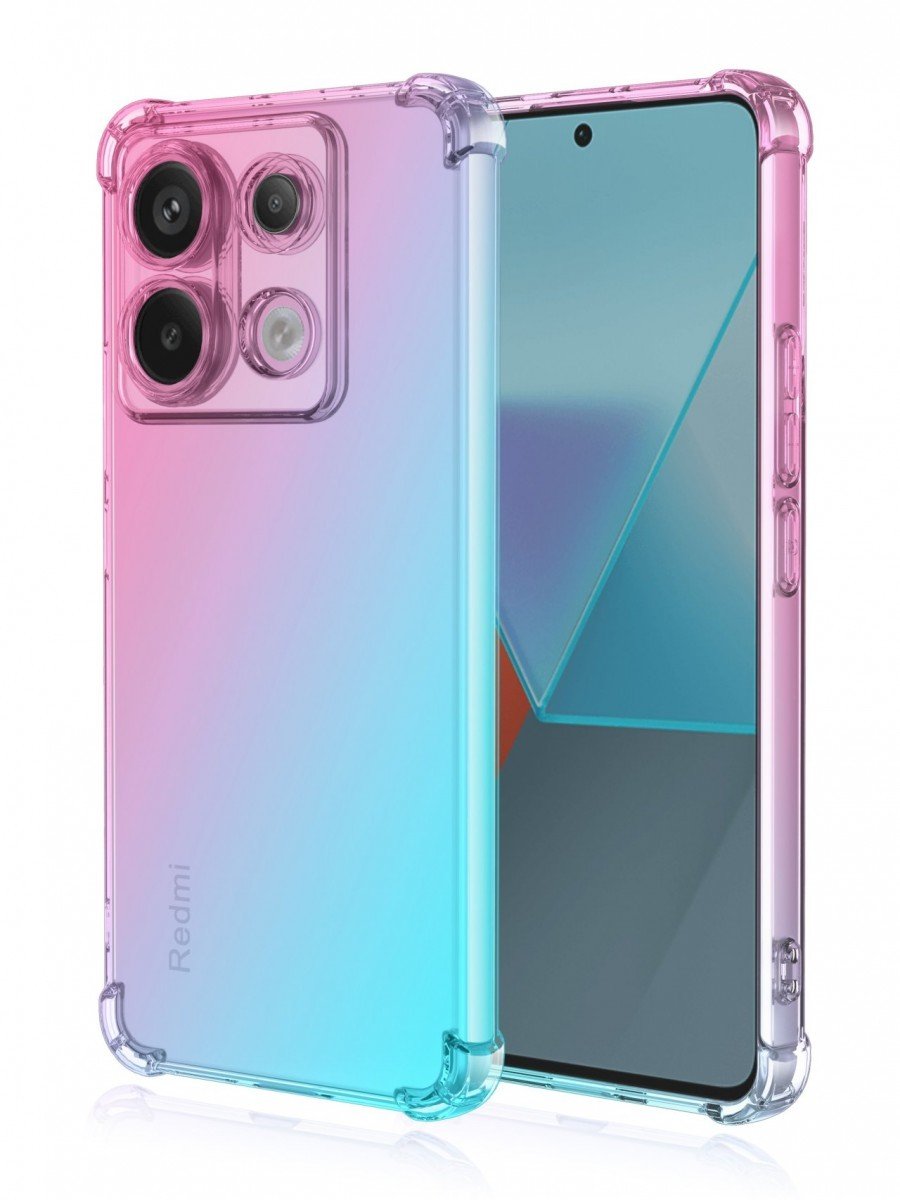 Kryt TopQ Xiaomi Redmi Note 13 Pro 5G Shock duhový mentolovo-růžový 117993