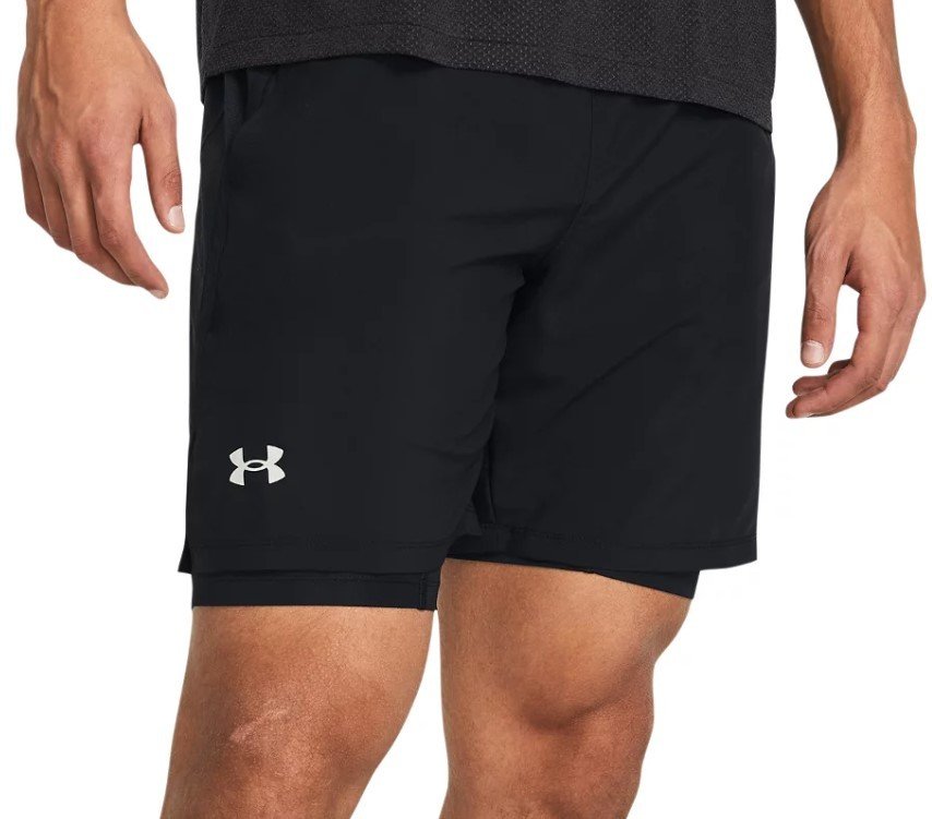 Šortky s podšívkou Under Armour UA LAUNCH 7'' 2-IN-1 SHORTS-BLK