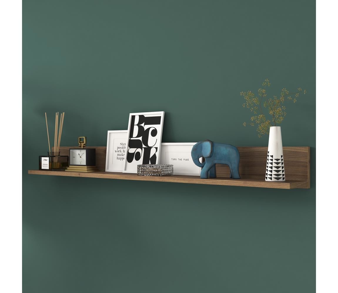 Nástěnná police RANI 135,8x15 cm hnědá