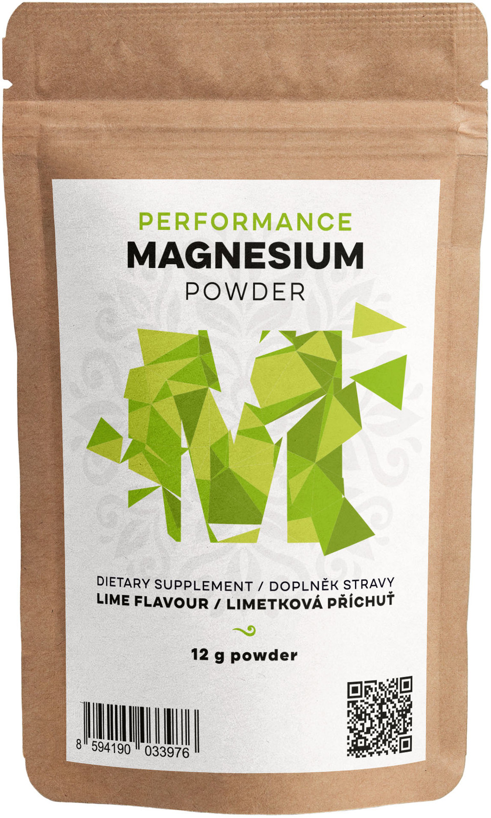 BrainMax Performance Magnesium® Powder, hořčík bisglycinát v prášku, 12 g, 2 dávky Příchuť: Limetka