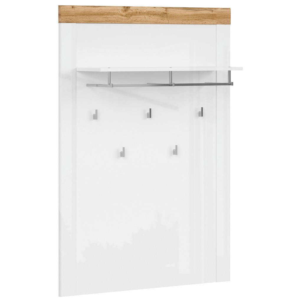 Carryhome ŠATNÍ PANEL, bílá, dub wotan, vysoce lesklá bílá, 92,5/132/24,5 cm