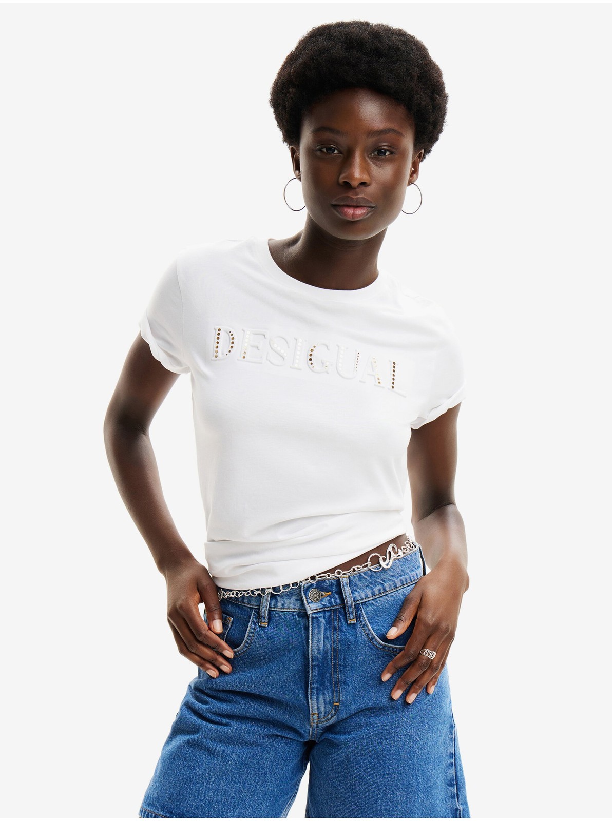 Bílé dámské tričko Desigual Dublin - Dámské