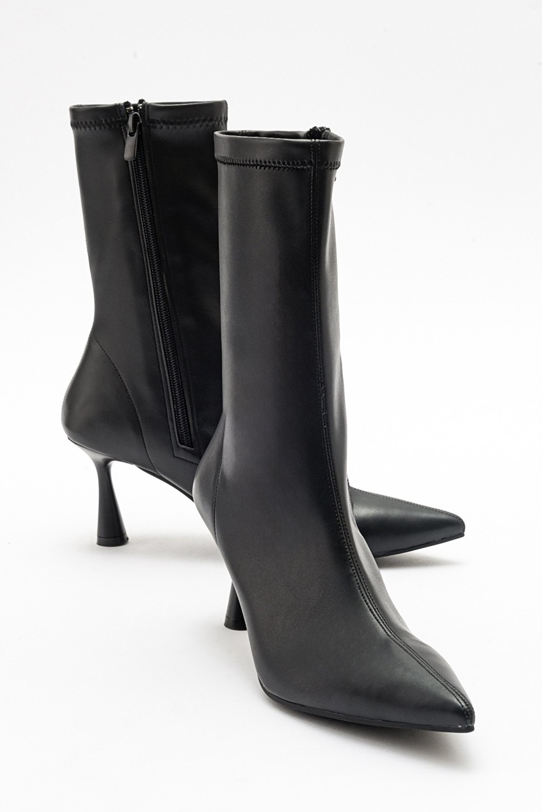 LuviShoes SPEZIA Women's Black Stretch Heel Boots