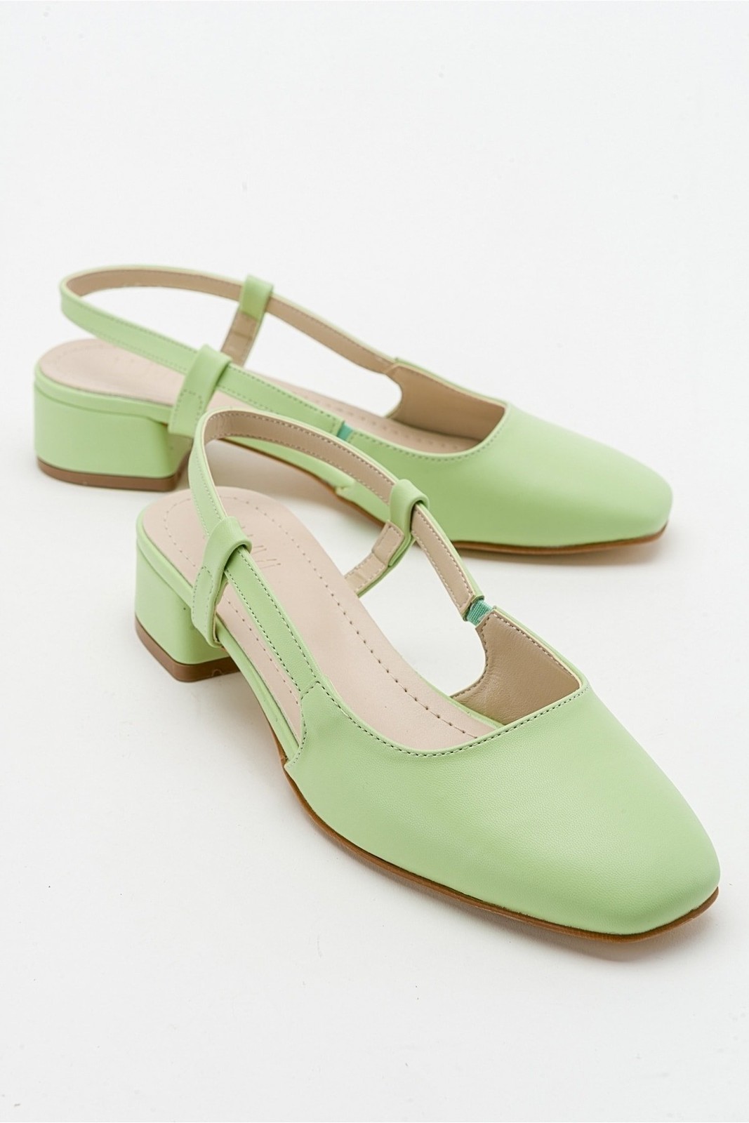 LuviShoes 66 Women's Pistachio Skin Heeled Sandals