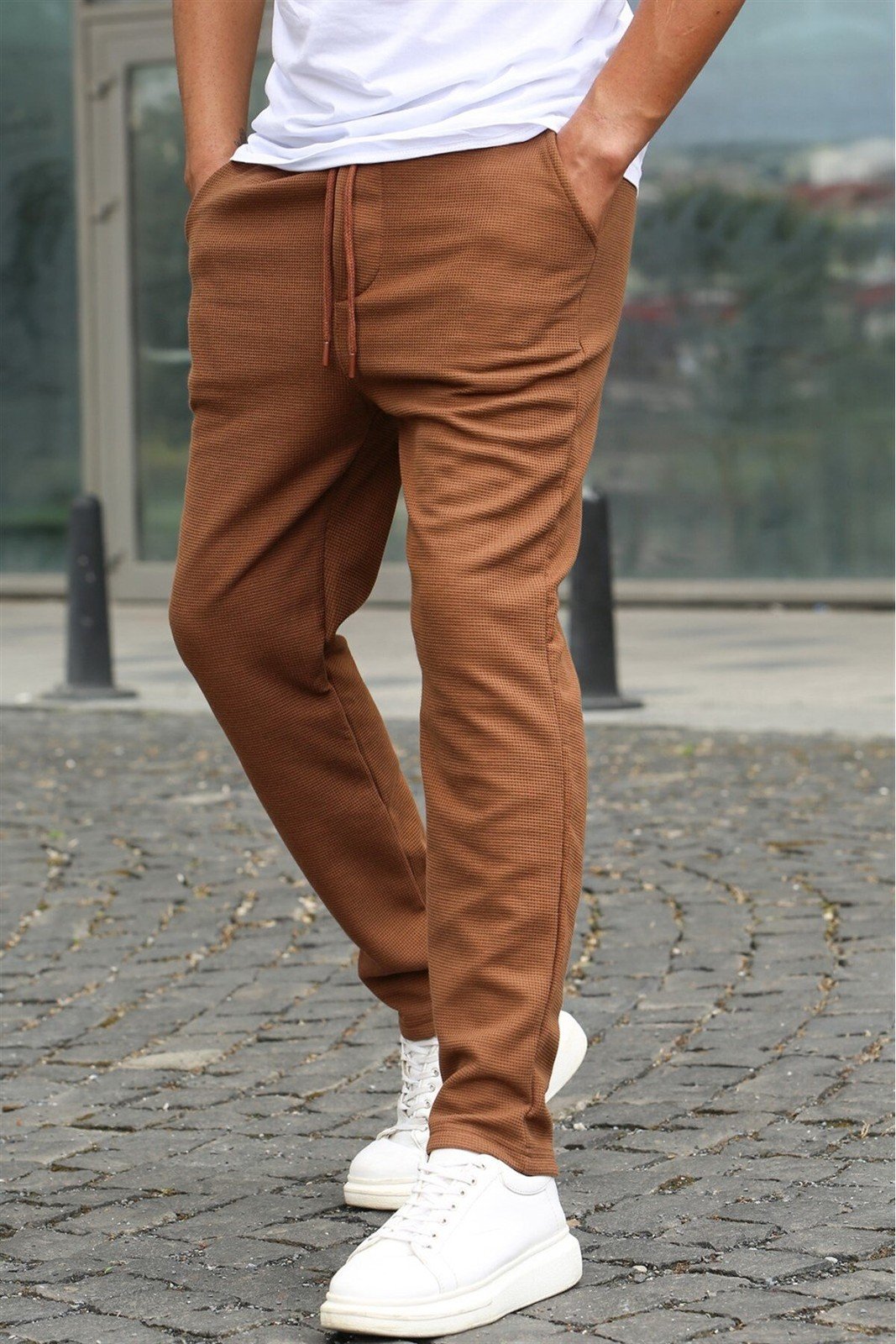 Madmext Brown Relaxed Fit Jogger Trousers 5480