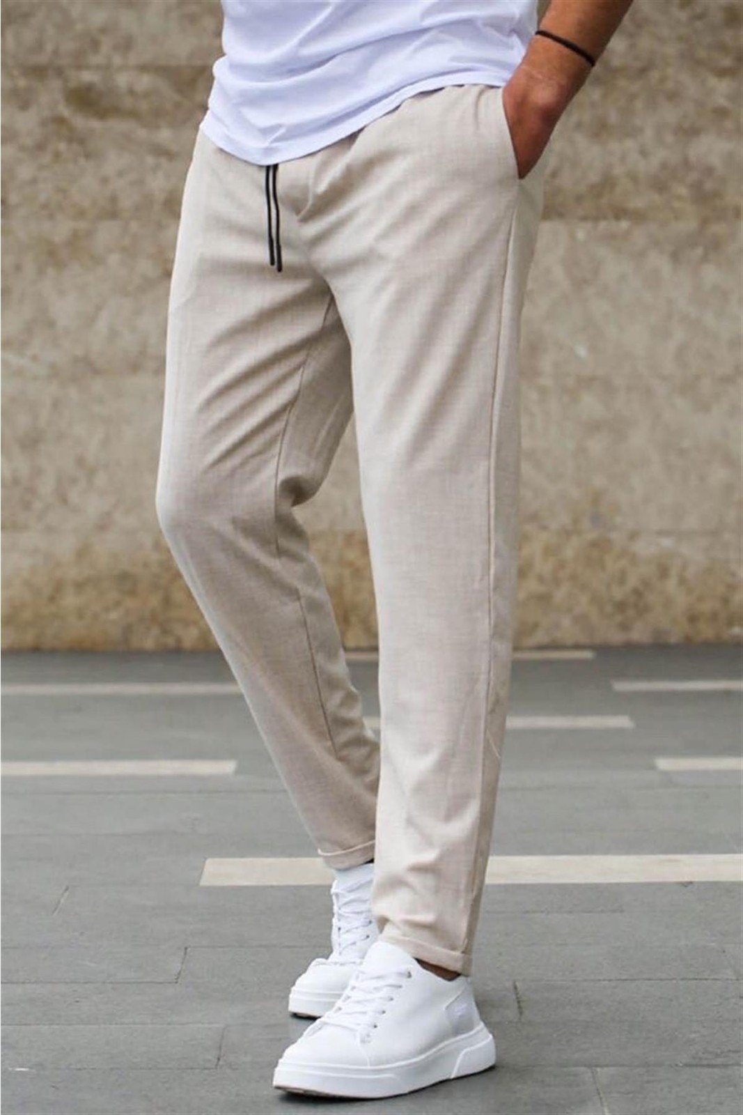 Madmext Cream Jogger Pants 4242