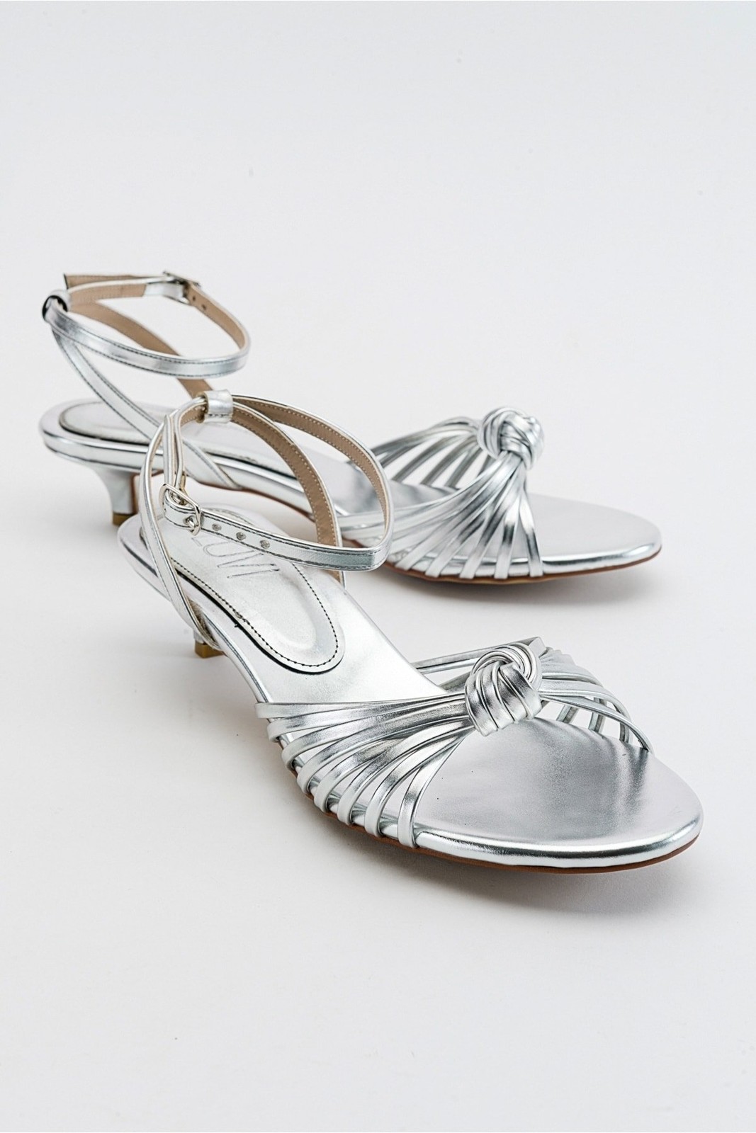 LuviShoes Vind Lame Women's Metallic Heeled Sandals