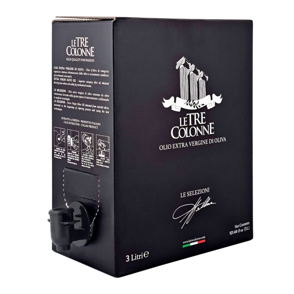 Le Tre Colonne Italský extra panenský olivový olej Le Selezioni Coratina 3l BAG IN BOX - výraznější chuť