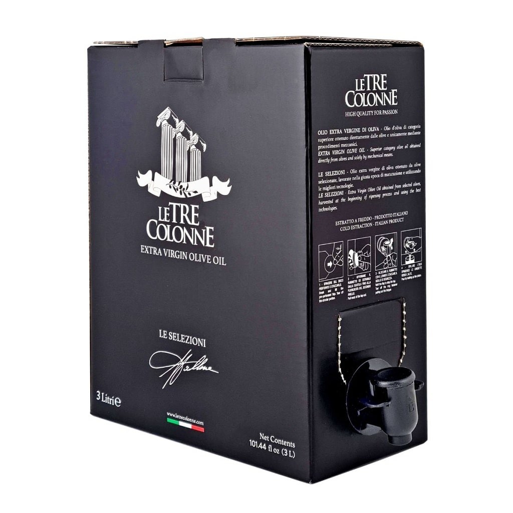 Le Tre Colonne Italský extra panenský olivový olej Le Selezioni Ogliarola 3l BAG IN BOX - jemná chuť