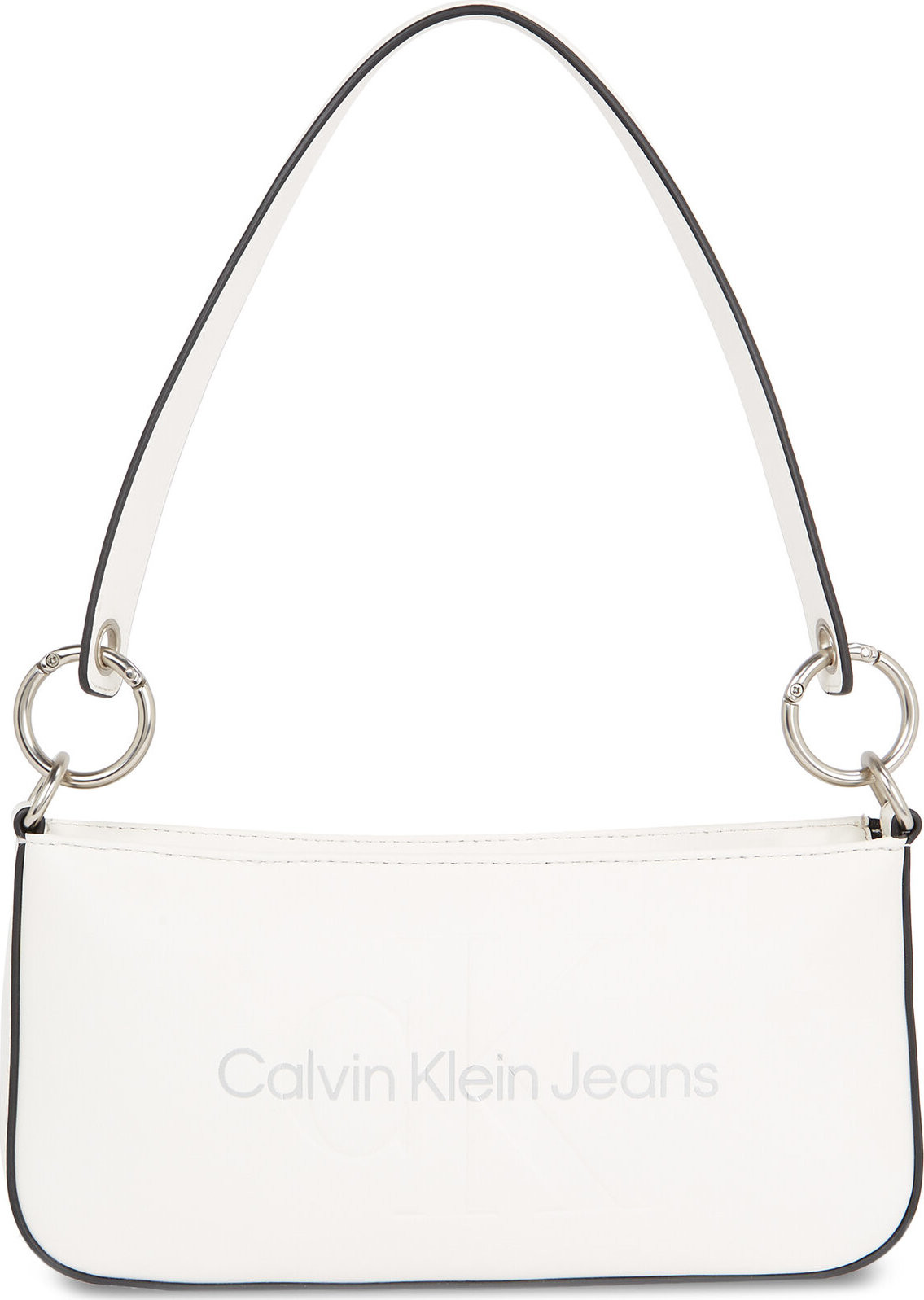 Kabelka Calvin Klein Jeans Sculpted Shoulder Pouch25 Mono K60K610679 White/Silver Logo 0LI