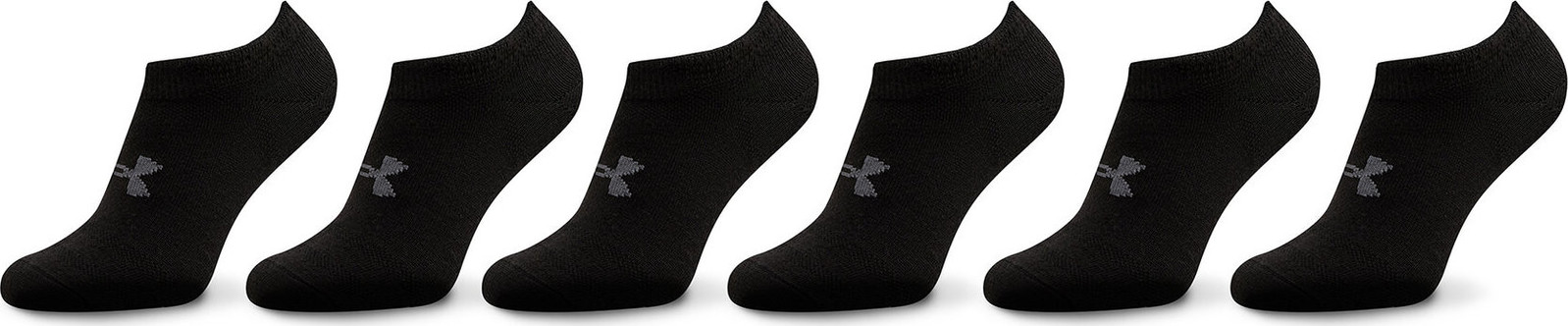 Sada 6 párů kotníkových ponožek unisex Under Armour Ua Essential No Show 6Pk 1382611-001 Black/Black/Castlerock