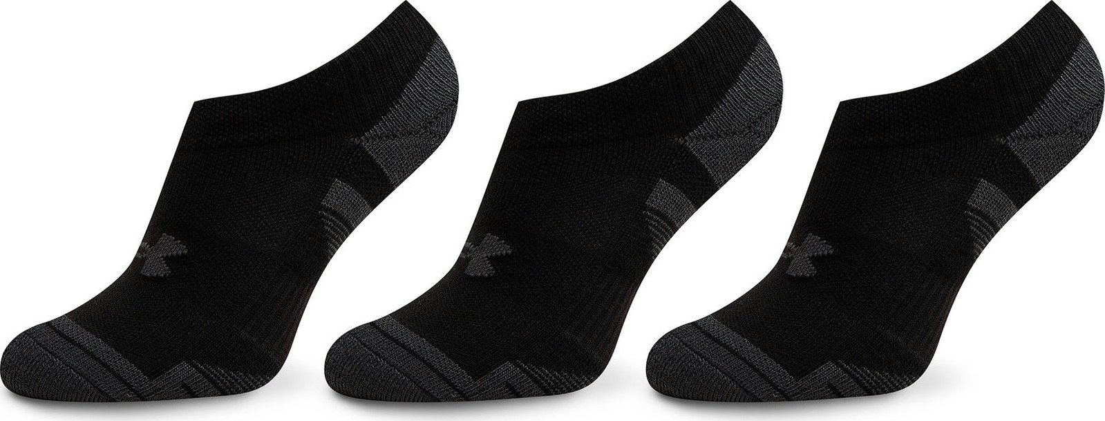 Sada 3 párů kotníkových ponožek unisex Under Armour Ua Performance Tech 3Pk Ns 1379503-001 Black/Black/Jet Gray