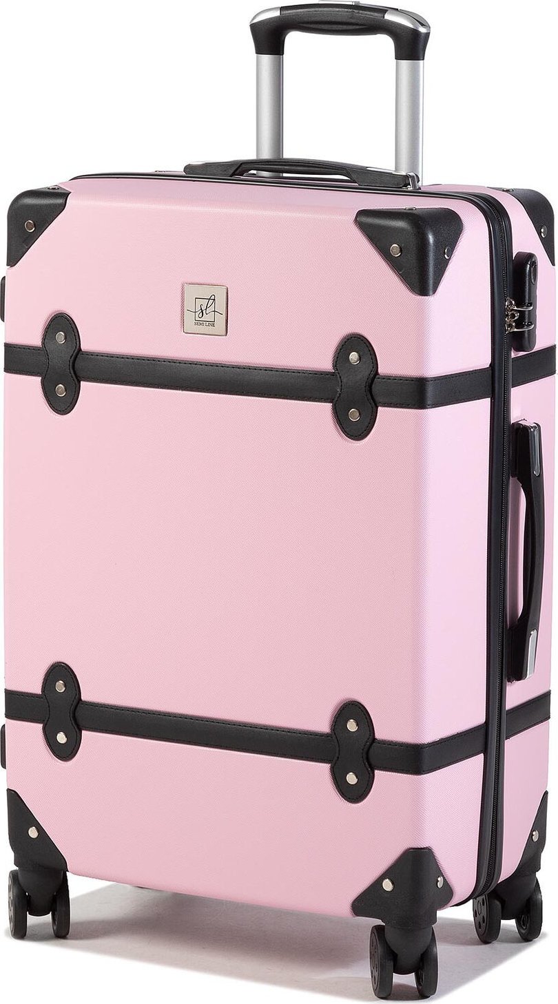 Velký kufr Semi Line T5509-3 Růžová