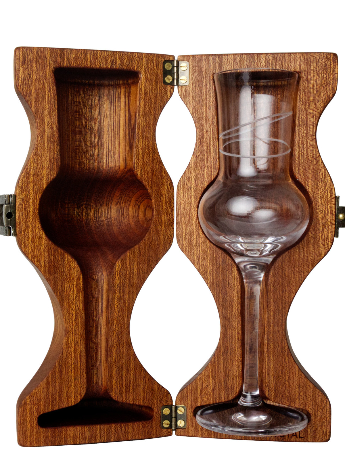 Hcrystal Luxusní dřevené pouzdro se skleničkou - Tvarovaný Mahagon