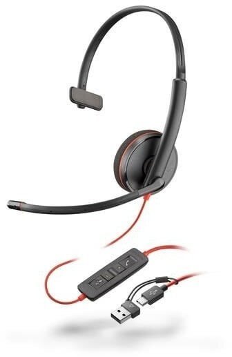 Poly Blackwire 3210, USB-C/A adaptér, mono - 8X214AA
