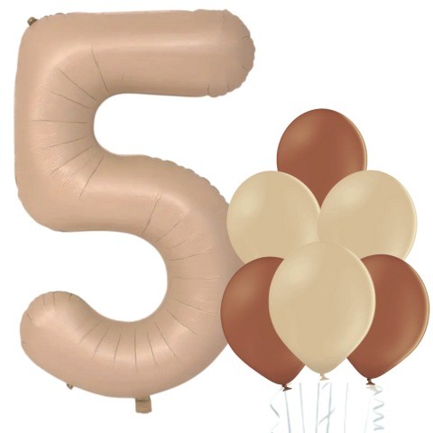 Balónek číslo 5 cappuccino 66 cm la griseo